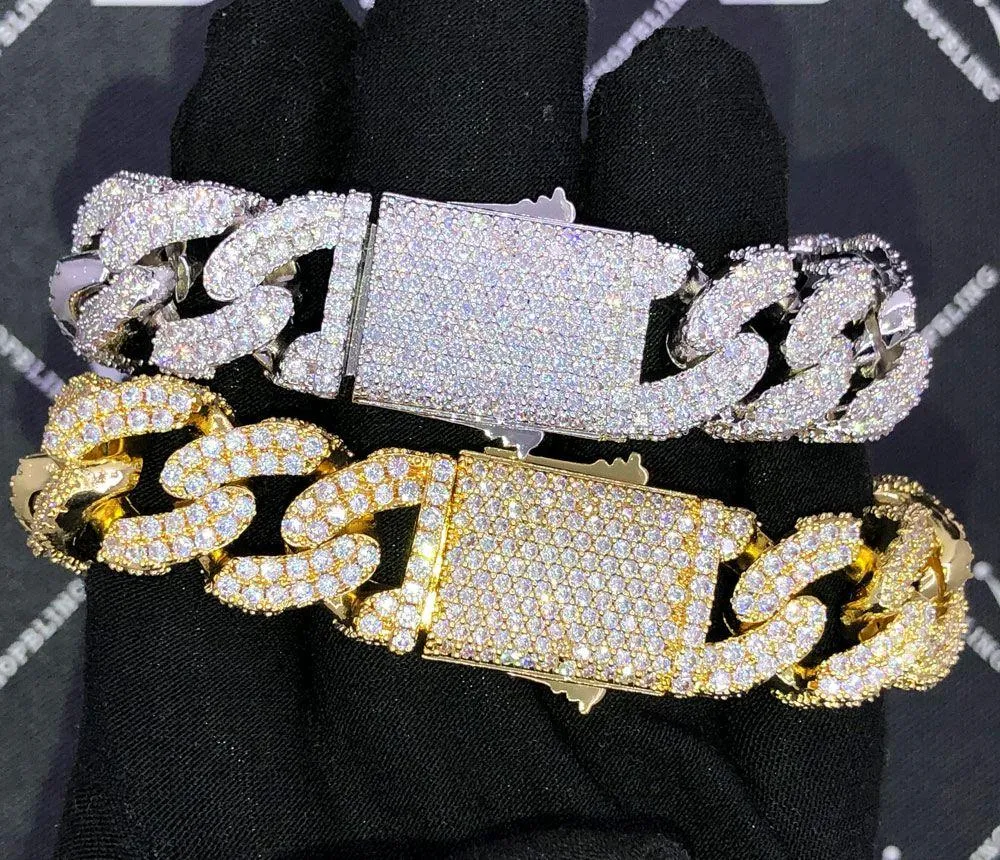 17MM 3D Cuban Link VVS Iced Out Hip Hop Bracelet