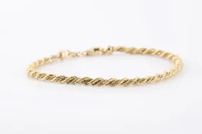 7.5 14k Two-Tone Gold Rope Chain Bracelet (5.46g.)