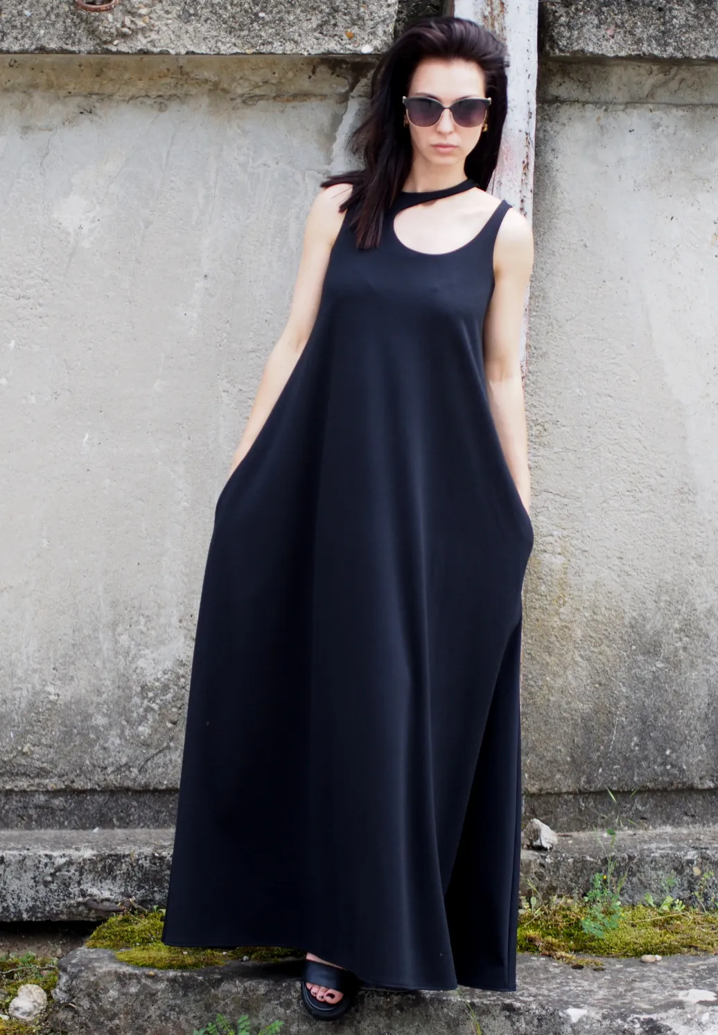 a Black Maxi dress/Summer maxi dress/oversized dress