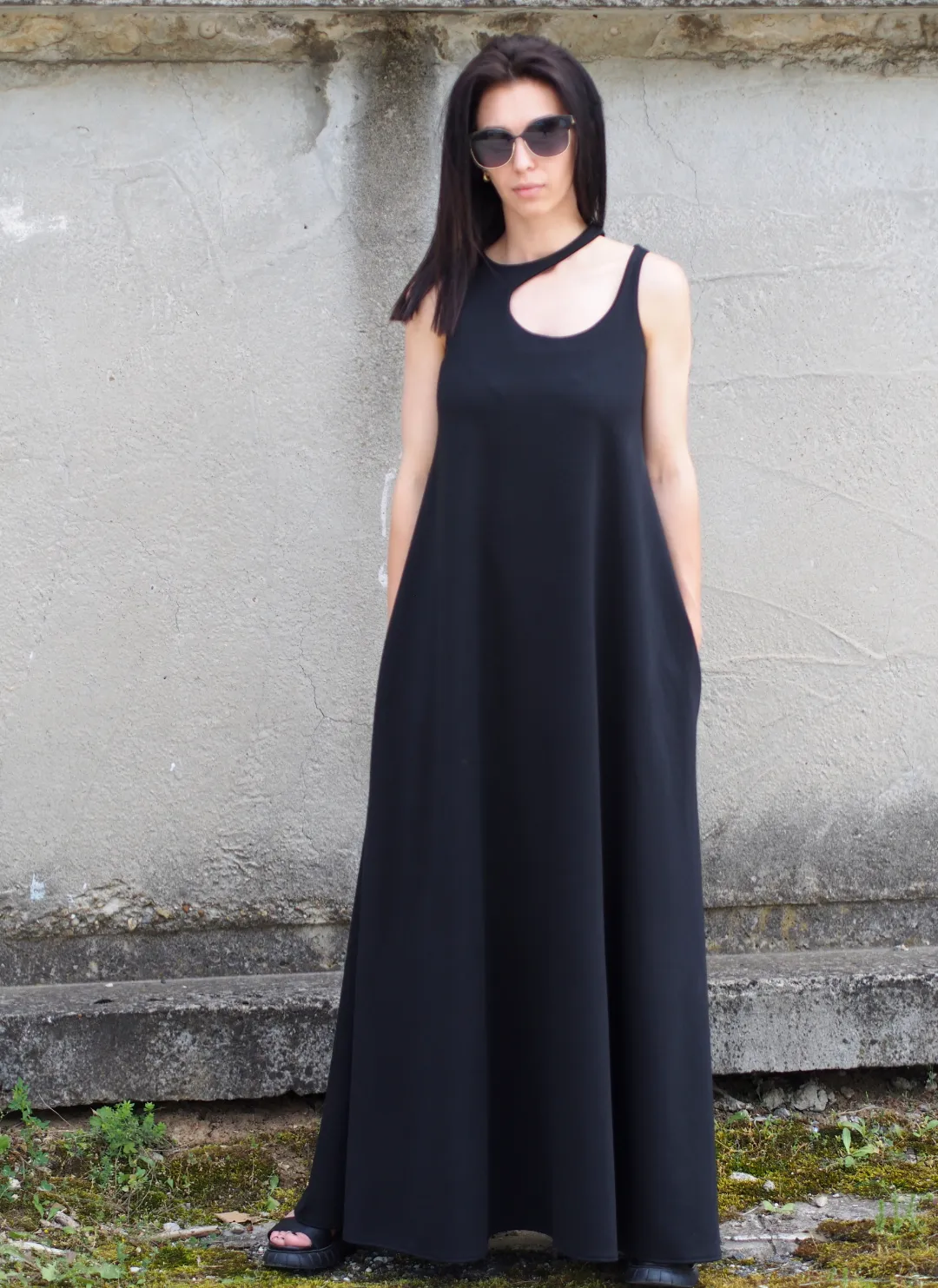 a Black Maxi dress/Summer maxi dress/oversized dress