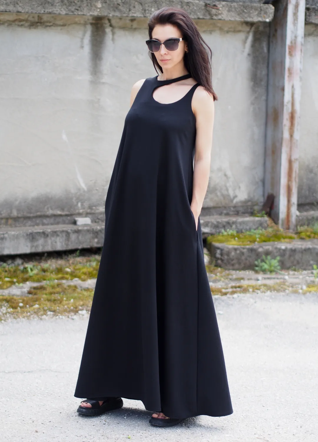 a Black Maxi dress/Summer maxi dress/oversized dress