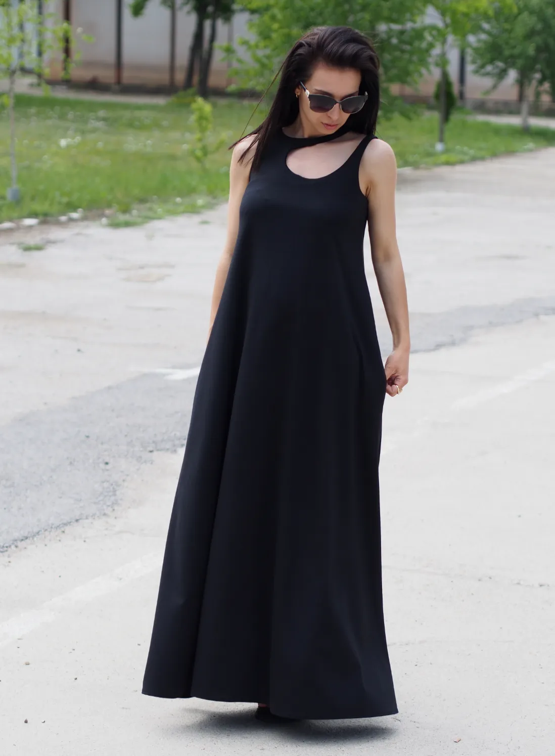 a Black Maxi dress/Summer maxi dress/oversized dress