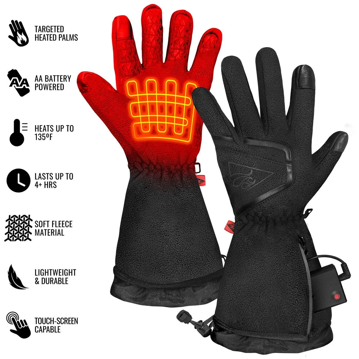 ActionHeat AA Men's Fleece Heated Gloves 2.0