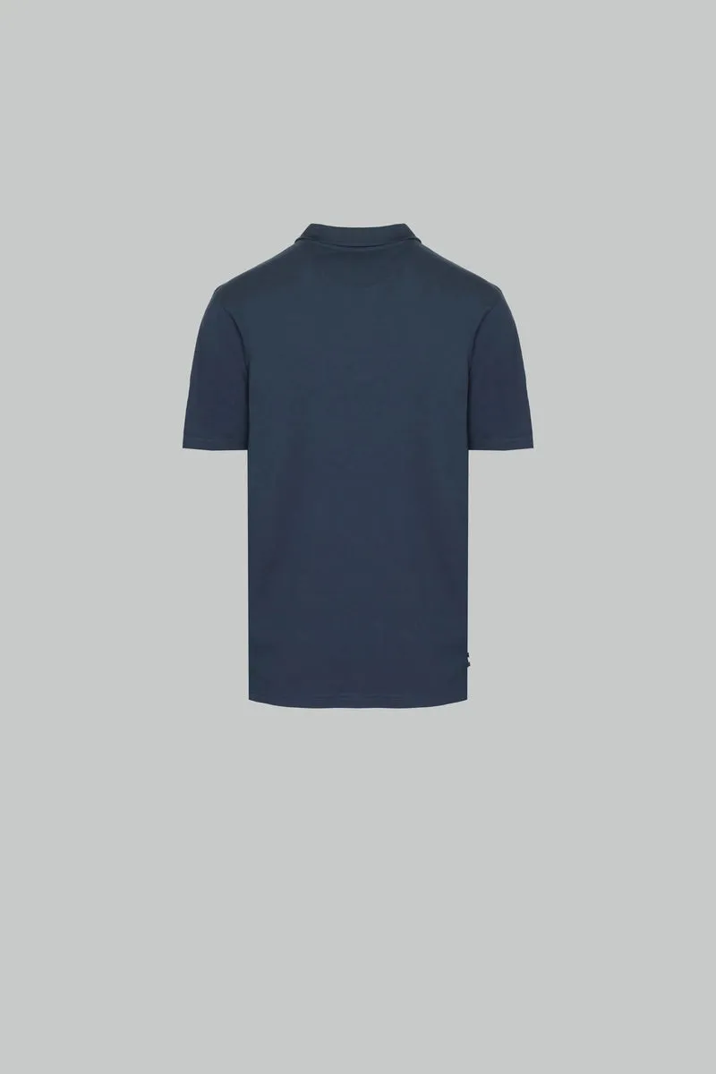 Aquascutum Active Check Patch Polo Navy