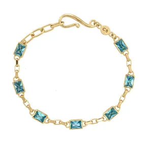 Argus Bracelet with Aquamarine Zircon - 18K Gold Plated