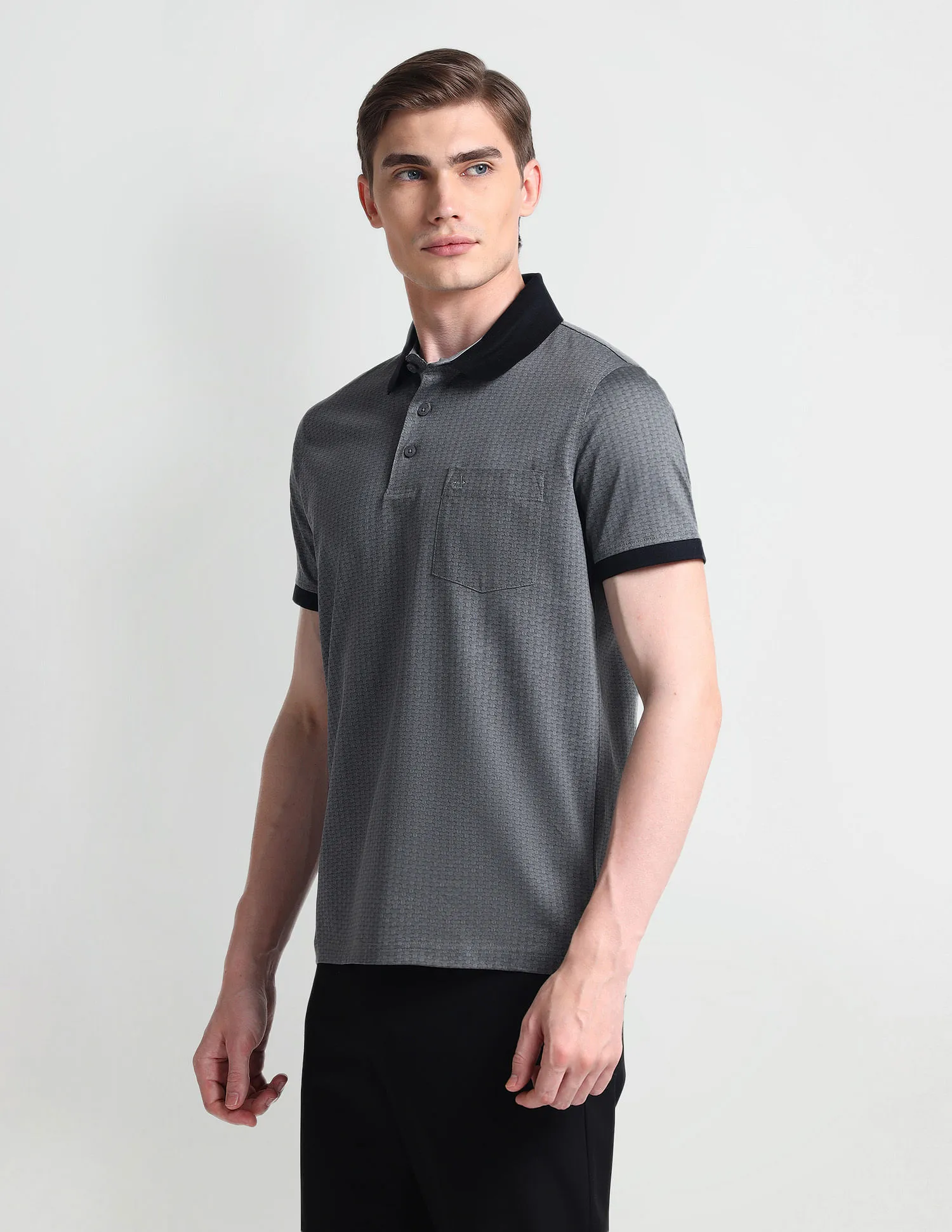 Arrow Geometric Print Mercerized Polo Shirt