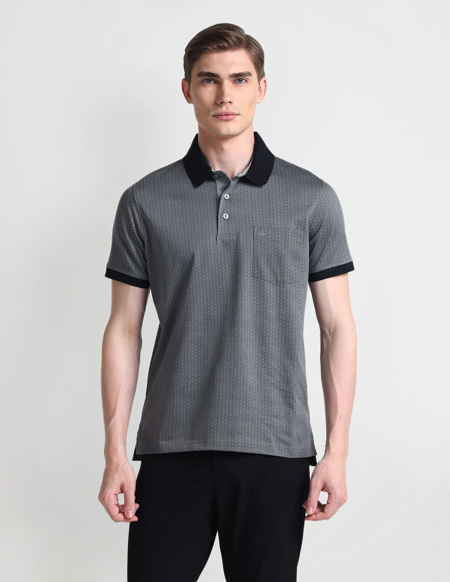 Arrow Geometric Print Mercerized Polo Shirt