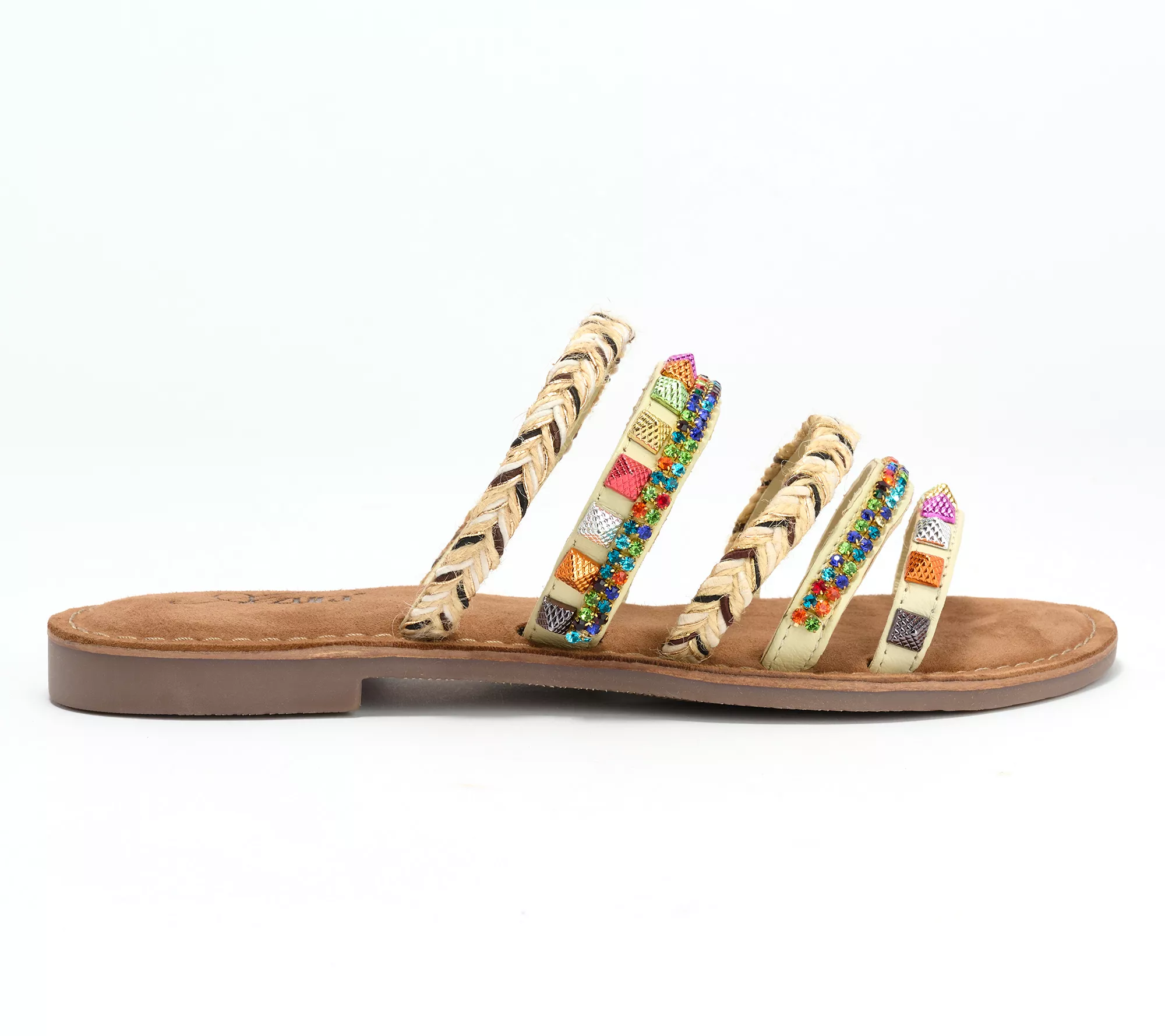 Azura by Spring Step Embellished Slide Sandals - Intoxicate