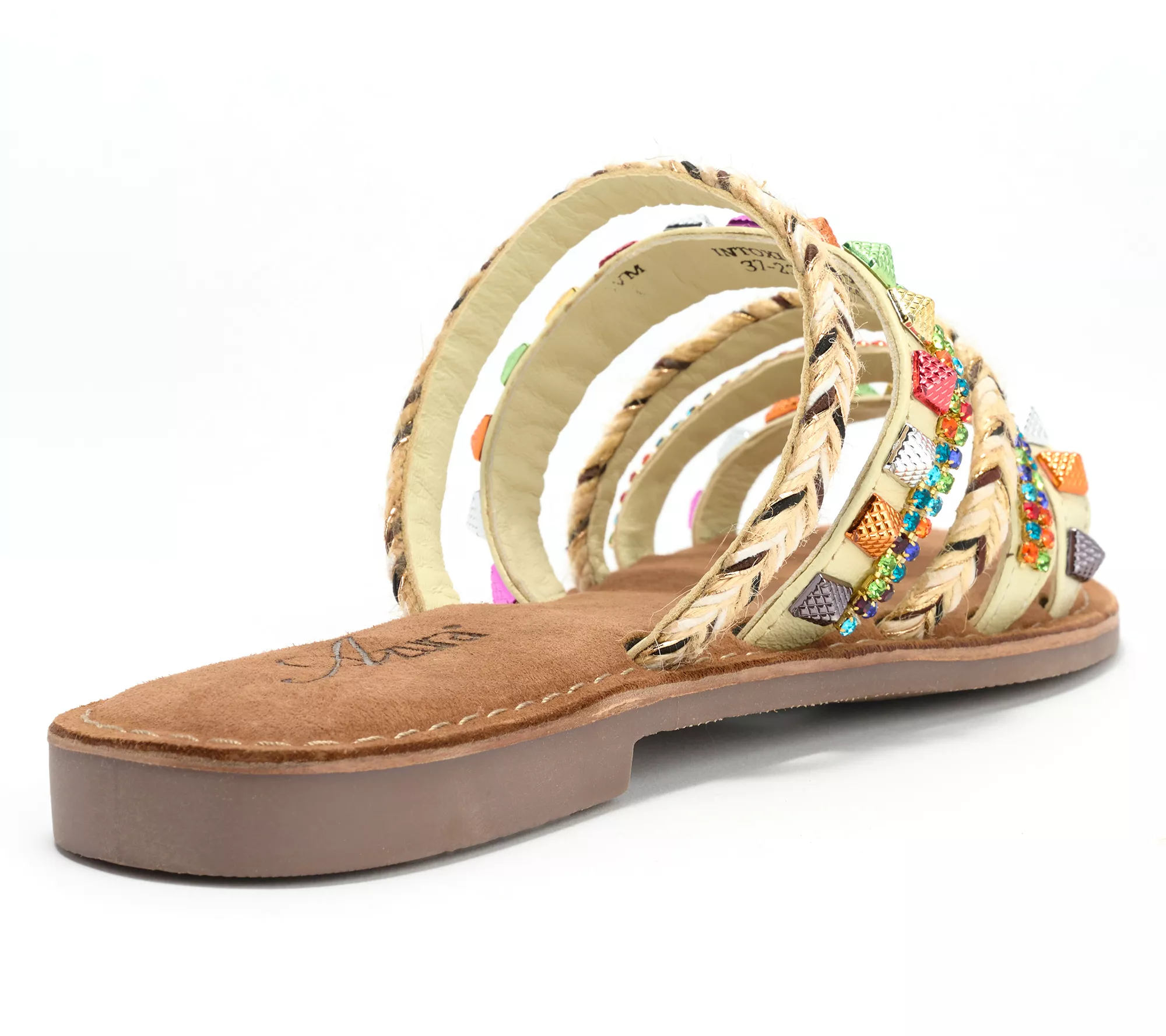 Azura by Spring Step Embellished Slide Sandals - Intoxicate