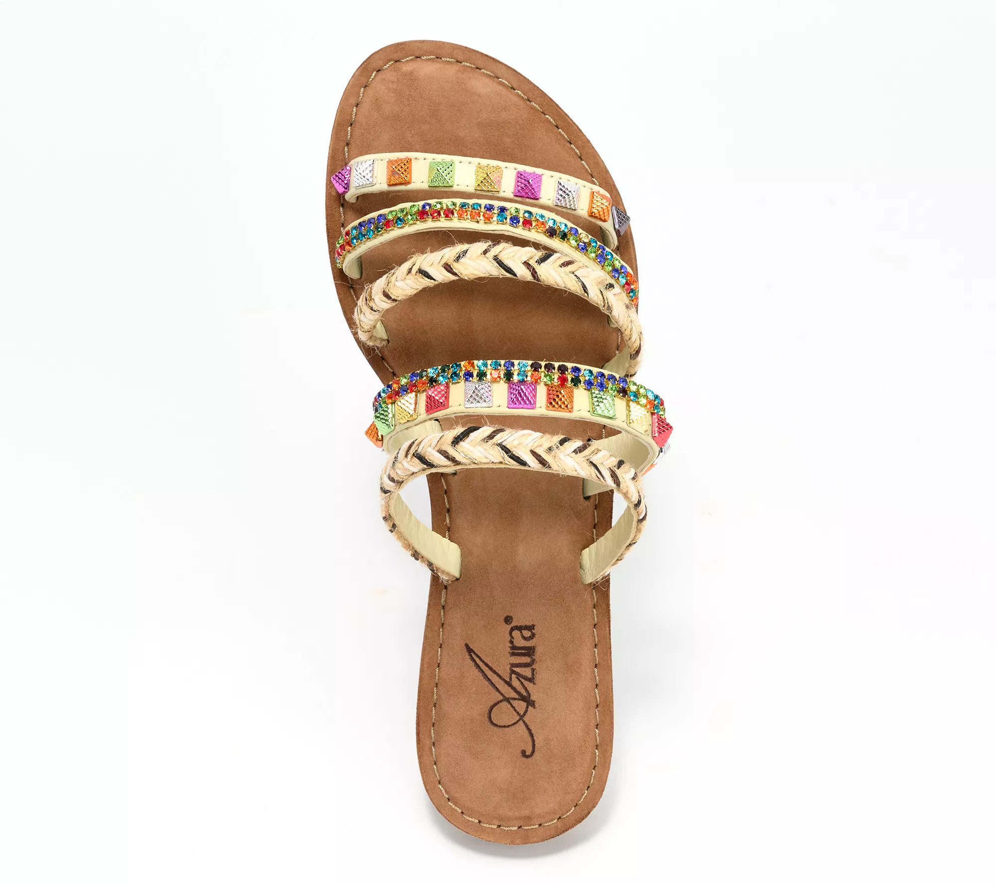 Azura by Spring Step Embellished Slide Sandals - Intoxicate