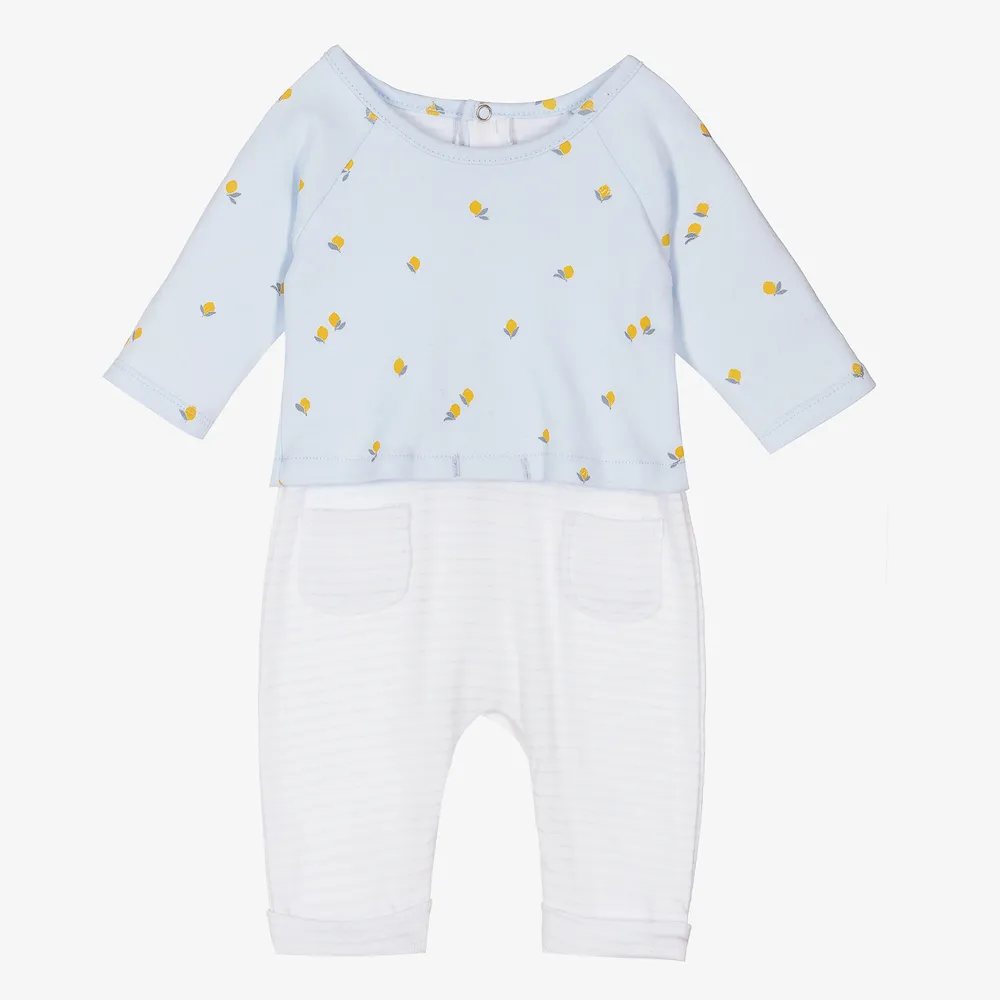 Baby Boys Blue Lemons Romper