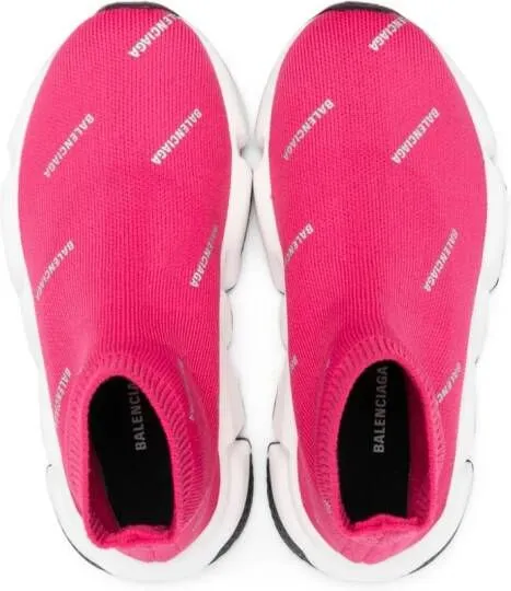 Balenciaga Kids Speed logo-print sock sneakers Pink