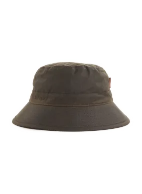 BARBOUR  Coated cotton canvas bucket hat - Green