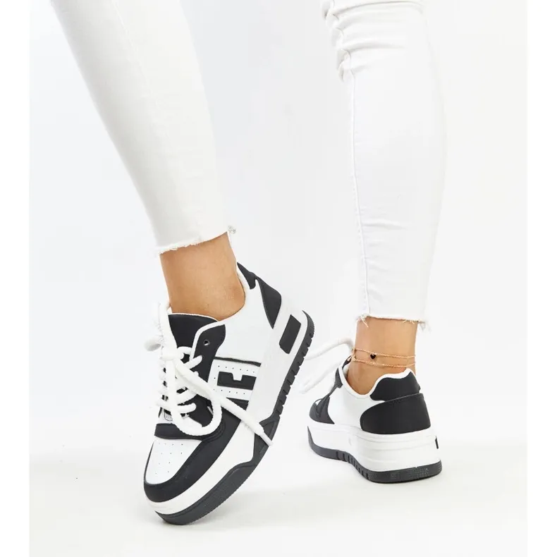 Black and white Galit sneakers with a thick sole