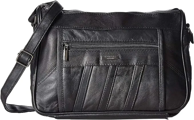 Black Sheep Nappa Double Compartment Cross Body Bag