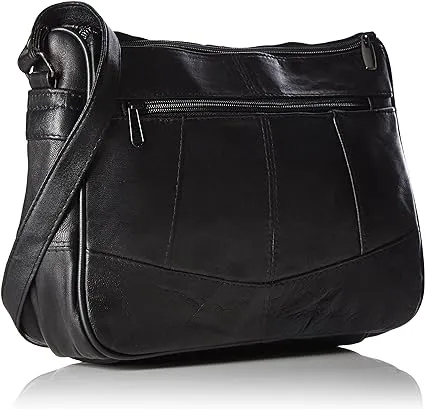 Black Sheep Nappa Double Compartment Cross Body Bag