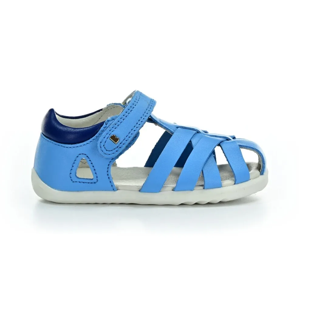 Bobux Tropicana II Powder Blue + Blueberry barefoot sandals