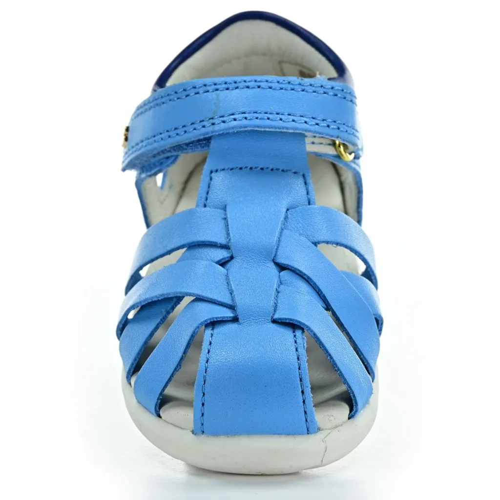 Bobux Tropicana II Powder Blue + Blueberry barefoot sandals