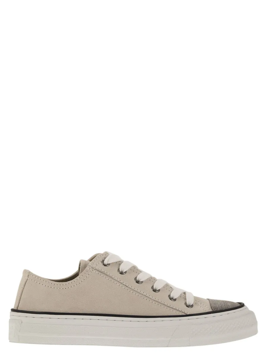 Brunello Cucinelli    Brunello Cucinelli Suede Trainers With Precious Toe