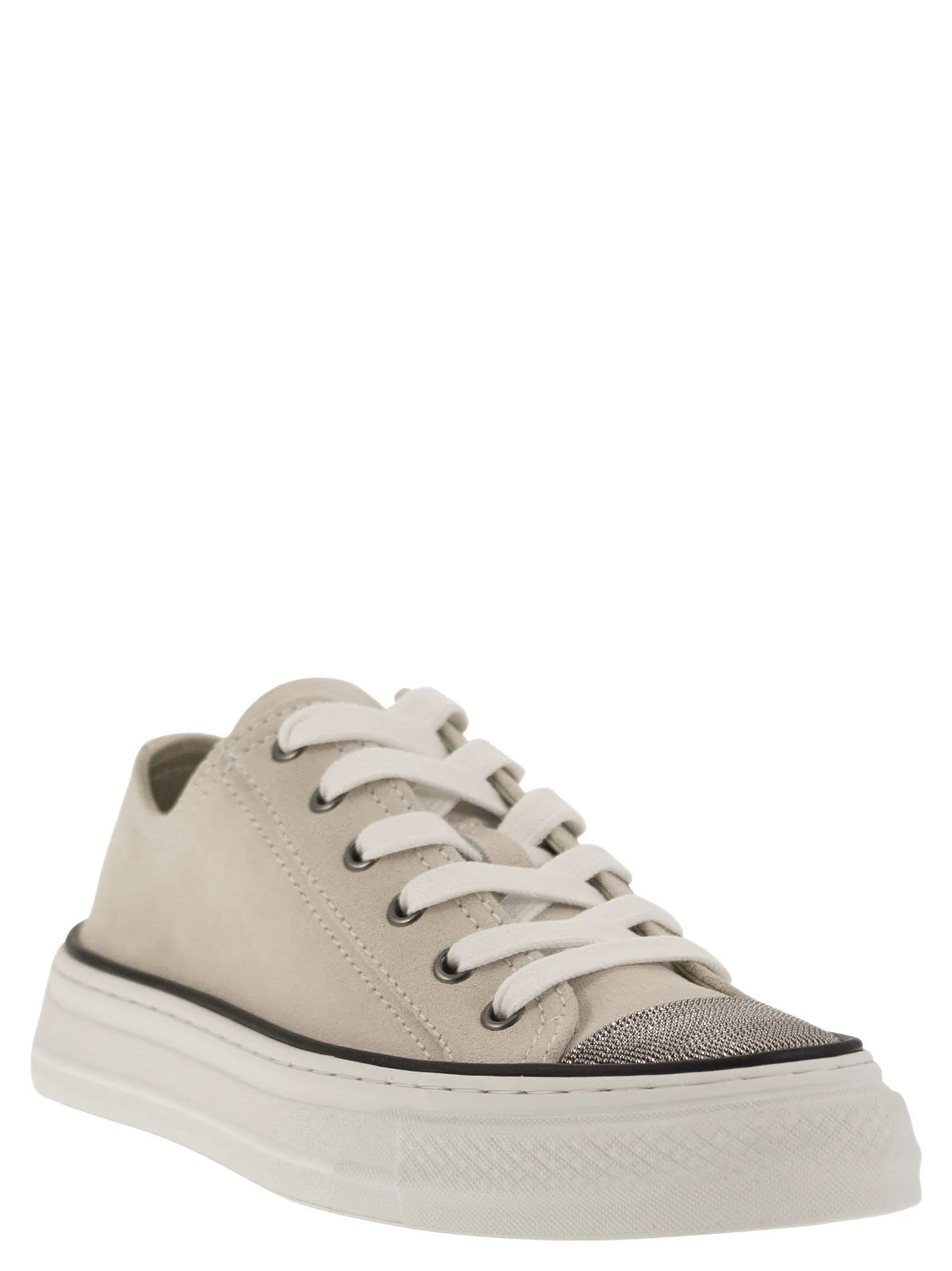 Brunello Cucinelli    Brunello Cucinelli Suede Trainers With Precious Toe