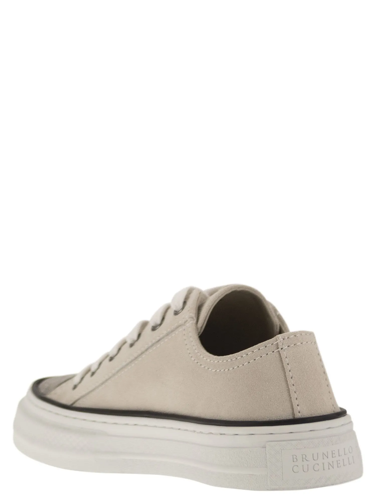 Brunello Cucinelli    Brunello Cucinelli Suede Trainers With Precious Toe