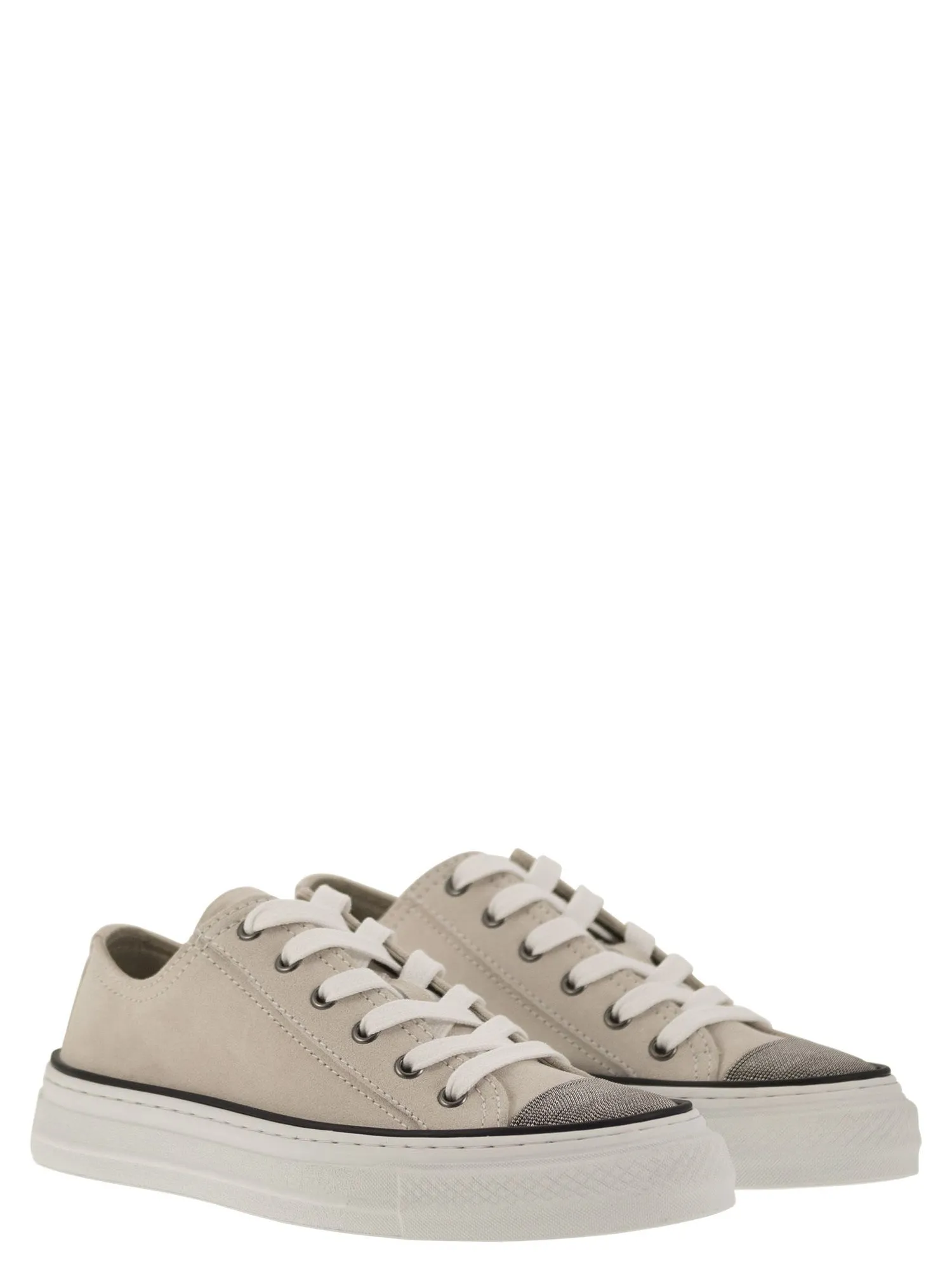 Brunello Cucinelli    Brunello Cucinelli Suede Trainers With Precious Toe