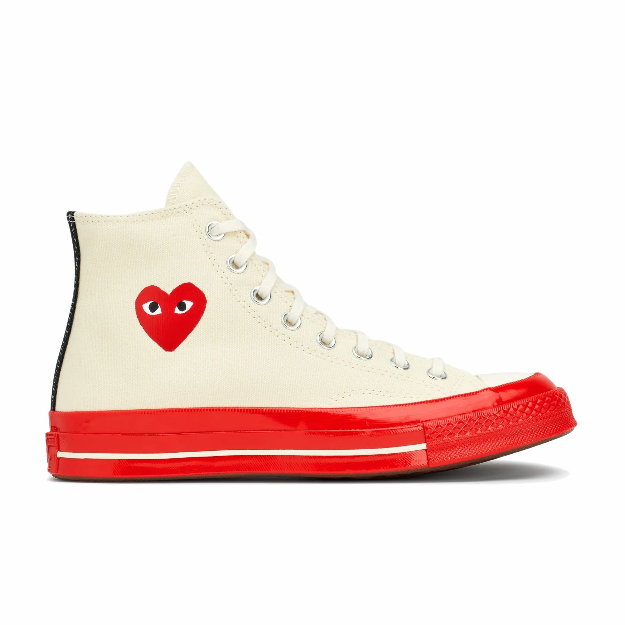 Comme des Garons PLAY Converse Chuck '70 Red Sole Hi (Off White) P1K124