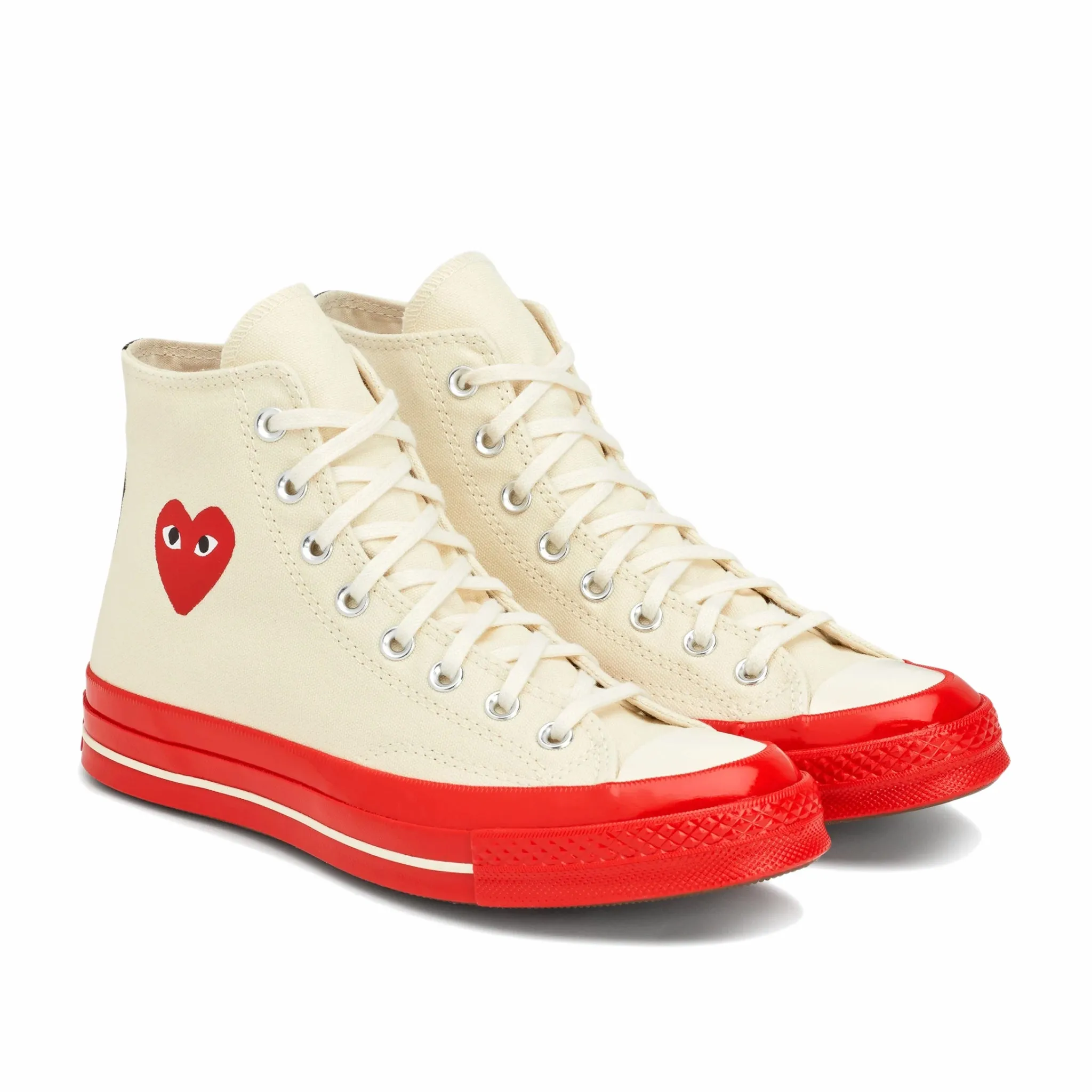 Comme des Garons PLAY Converse Chuck '70 Red Sole Hi (Off White) P1K124