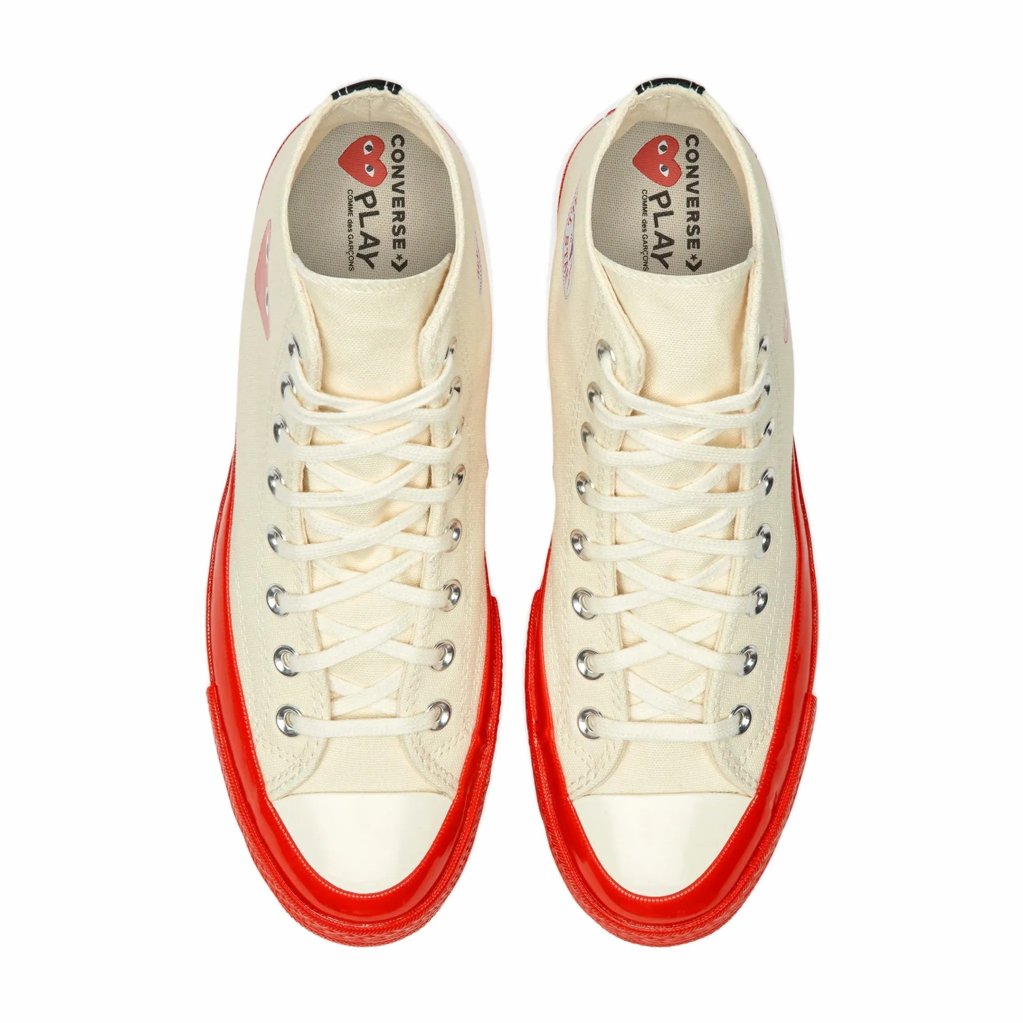 Comme des Garons PLAY Converse Chuck '70 Red Sole Hi (Off White) P1K124