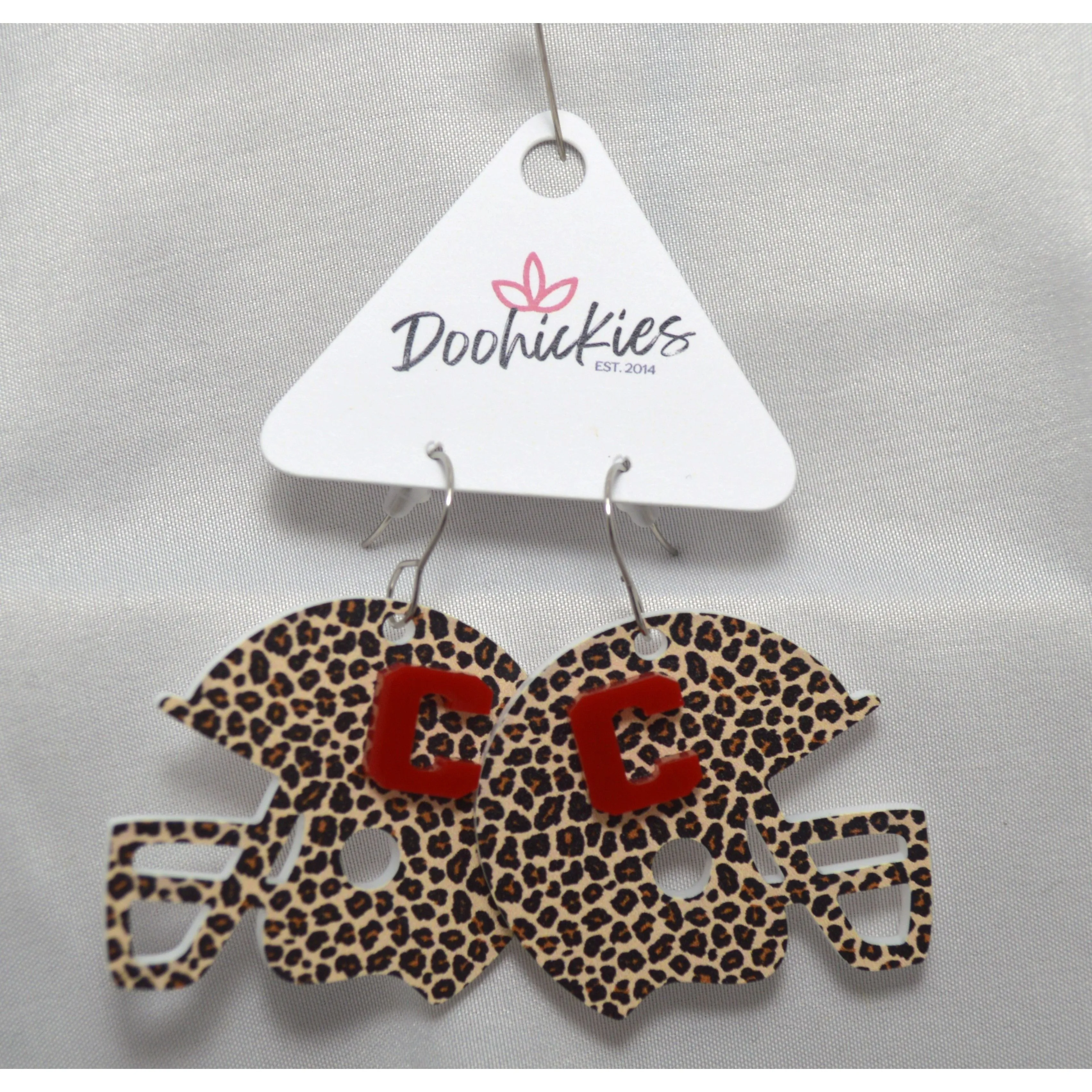 Cooper Cougars - Leopard Helmet Earrings