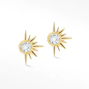 Demi Urchin 18k Diamond Push Back Stud Earrings