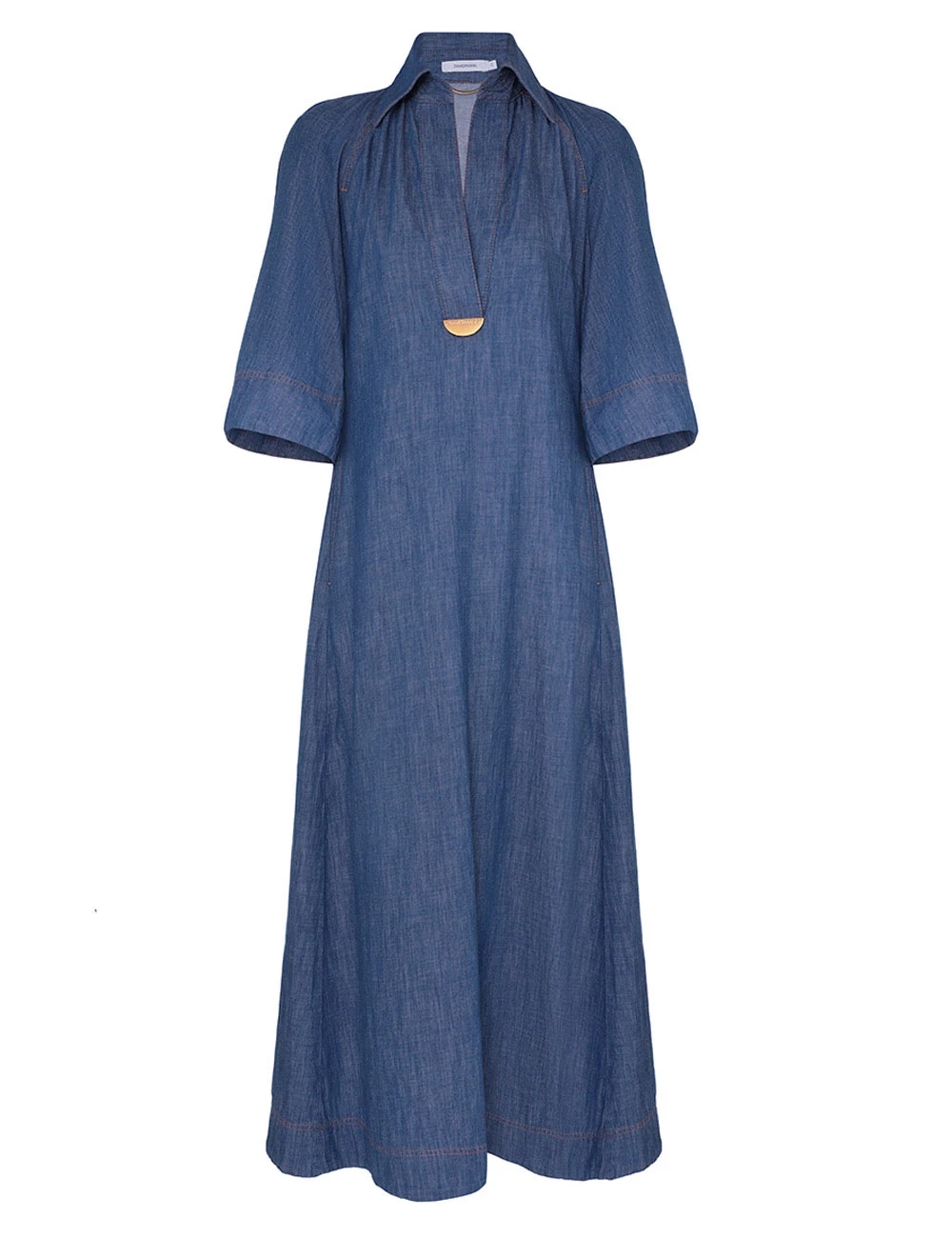 --Denim Midi Dress-