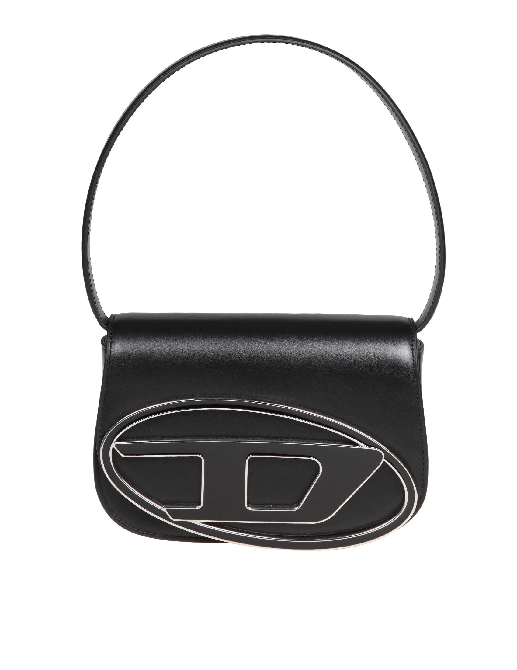 DIESEL 1DR SHOULDER BAG IN BLACK LEATHER