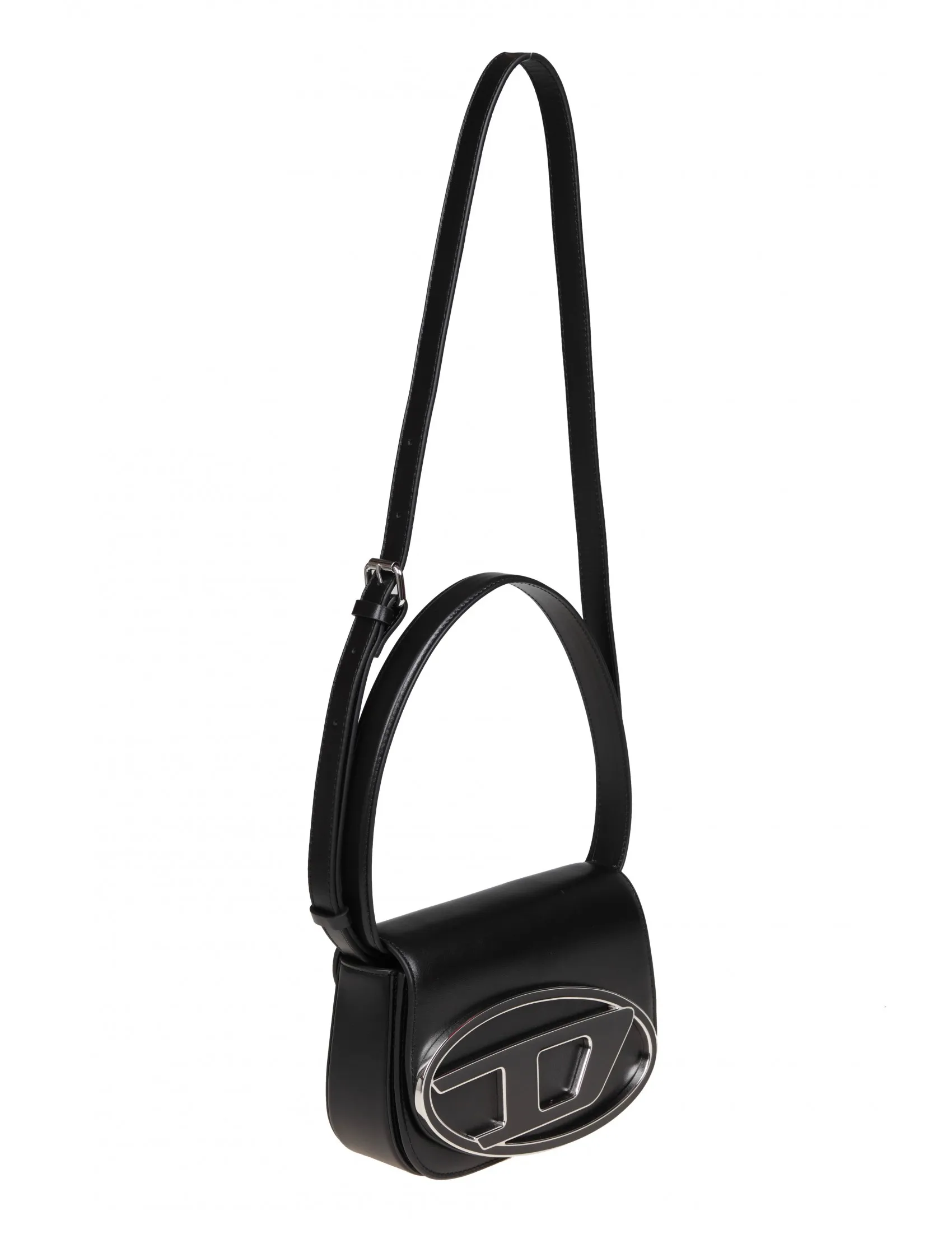 DIESEL 1DR SHOULDER BAG IN BLACK LEATHER