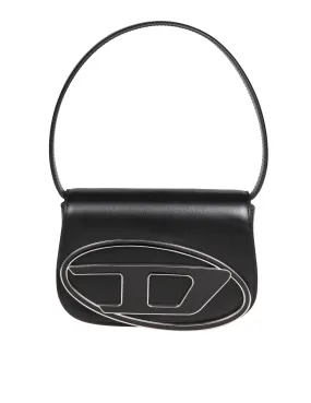 DIESEL 1DR SHOULDER BAG IN BLACK LEATHER