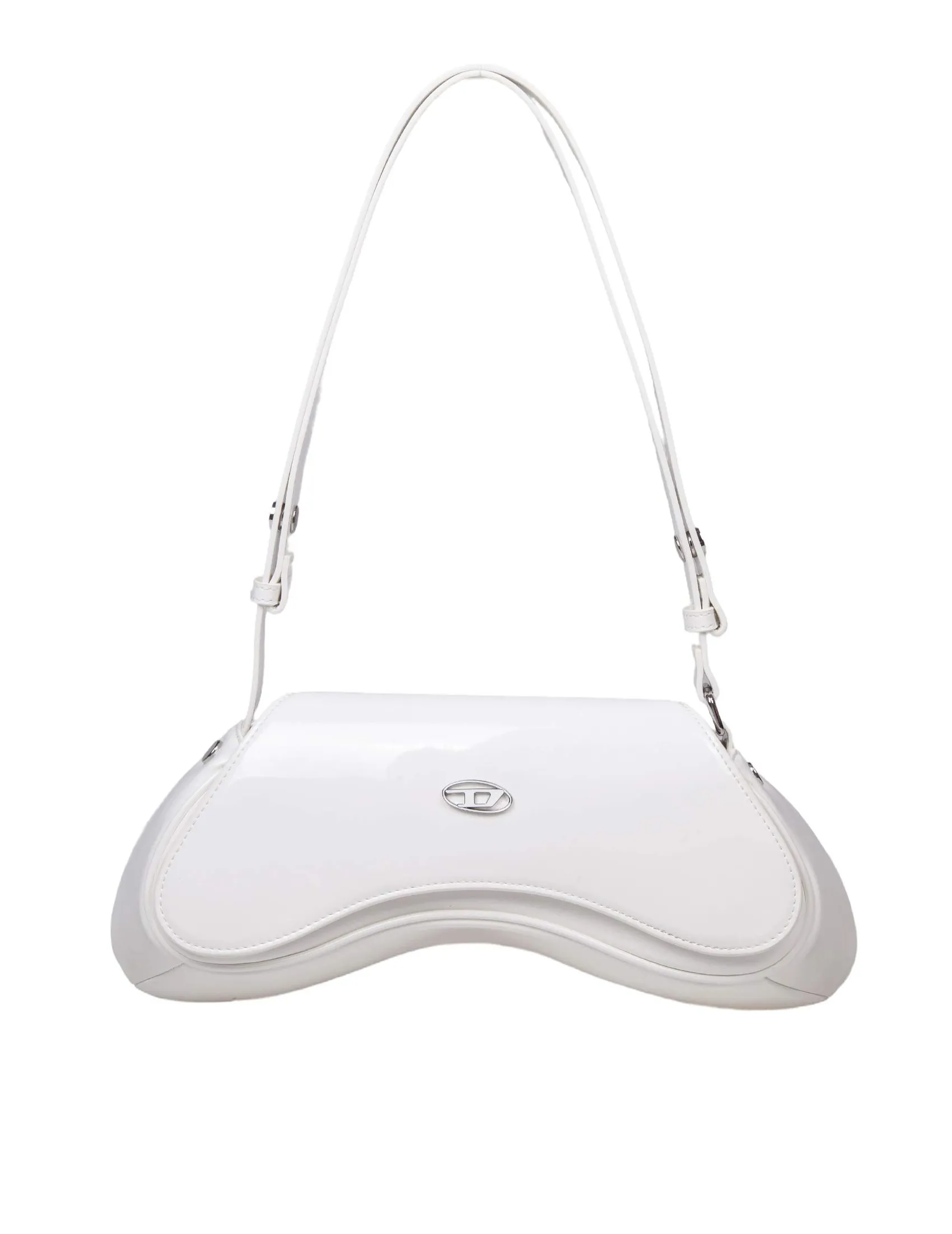 DIESEL PLAY SHOULDER BAG GLOSSY WHITE COLOR