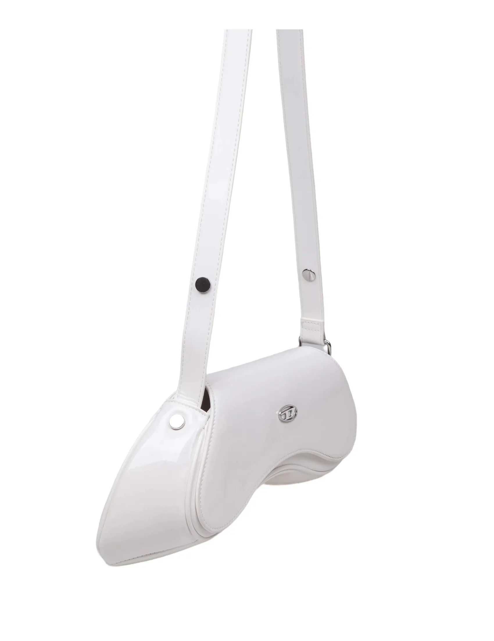 DIESEL PLAY SHOULDER BAG GLOSSY WHITE COLOR