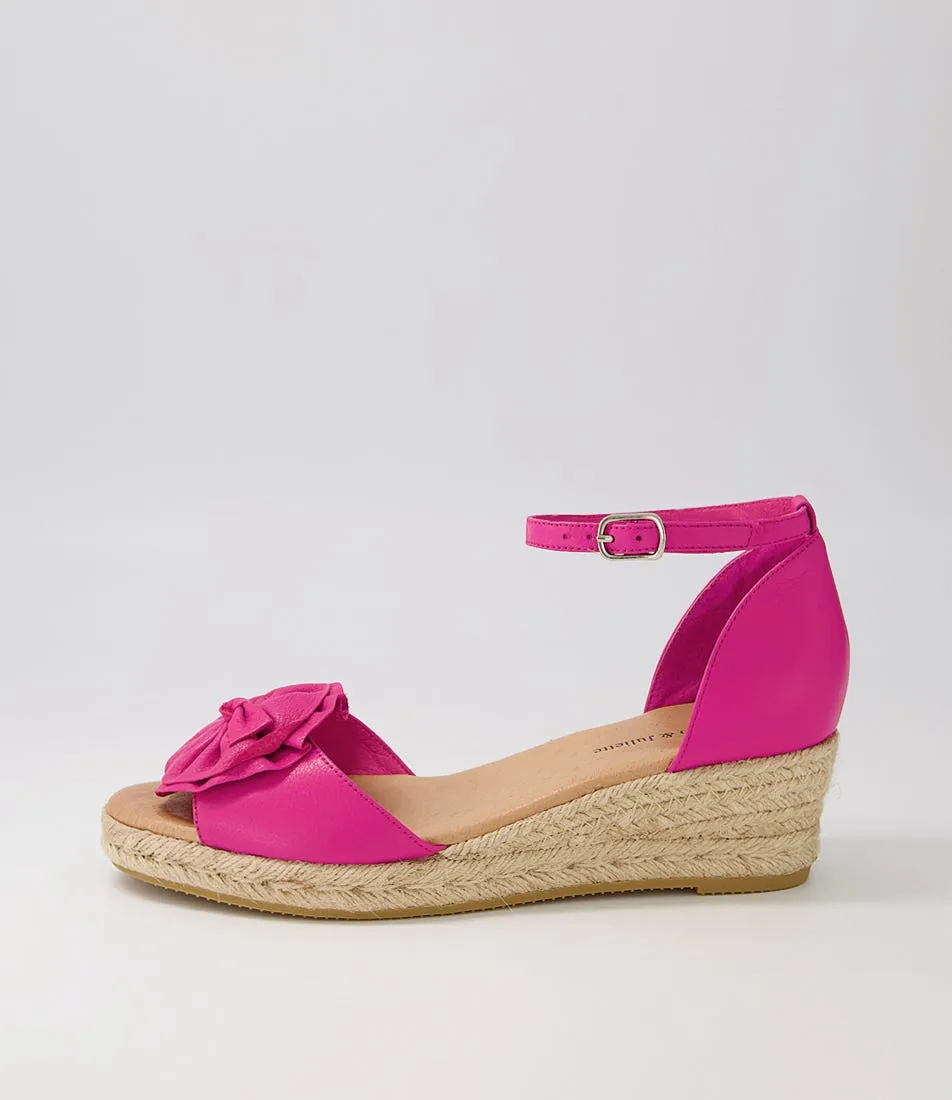 DJANGO & JULIETTE Saffron Fuchsia Natural Rope Leather Sandals