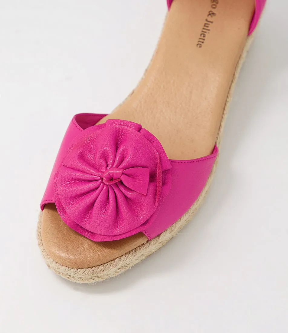 DJANGO & JULIETTE Saffron Fuchsia Natural Rope Leather Sandals