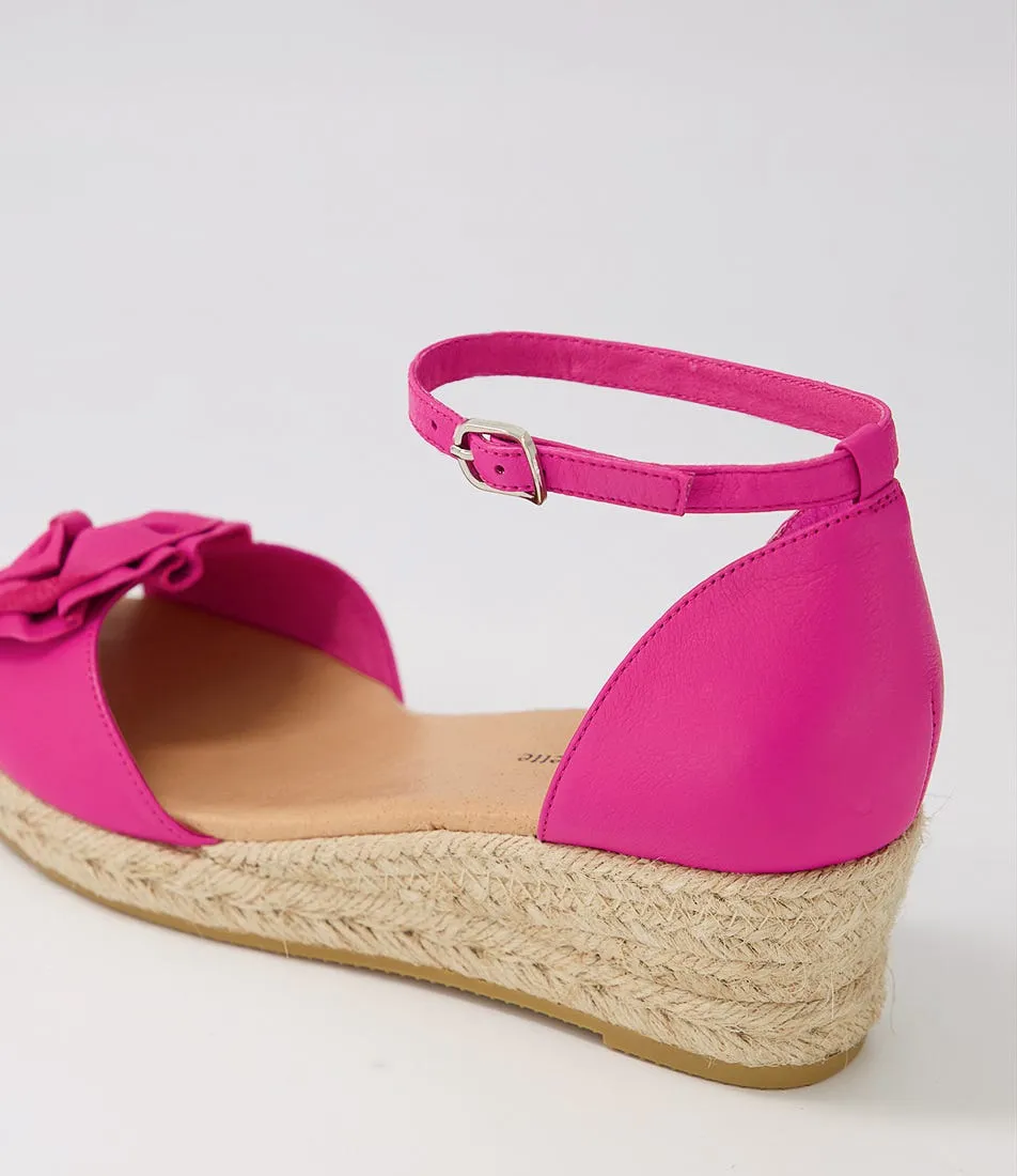 DJANGO & JULIETTE Saffron Fuchsia Natural Rope Leather Sandals