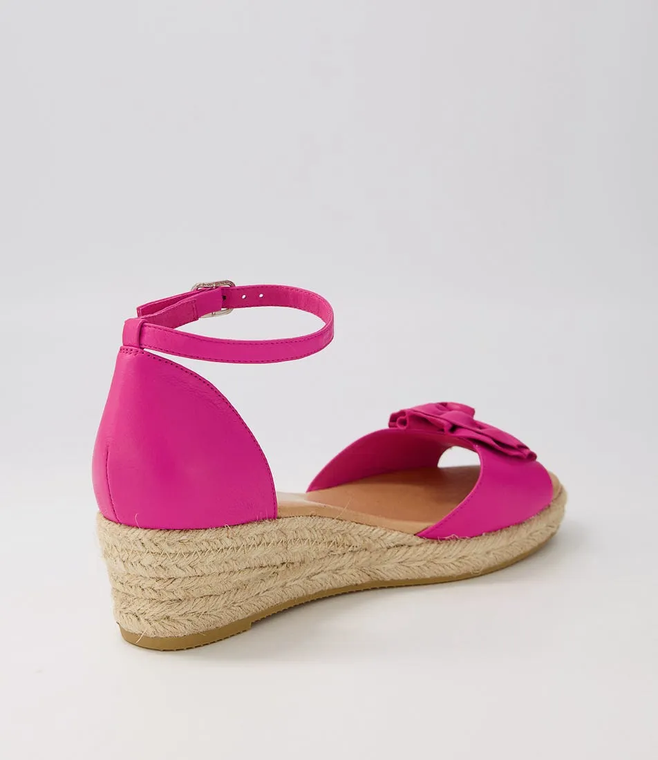 DJANGO & JULIETTE Saffron Fuchsia Natural Rope Leather Sandals