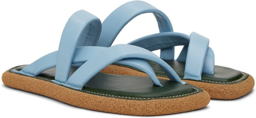 Dries Van Noten Blue Criss-Crossing Strap Sandals