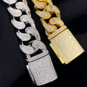 Drip Pear Cut Cuban CZ Iced Out Hip Hop Bracelet