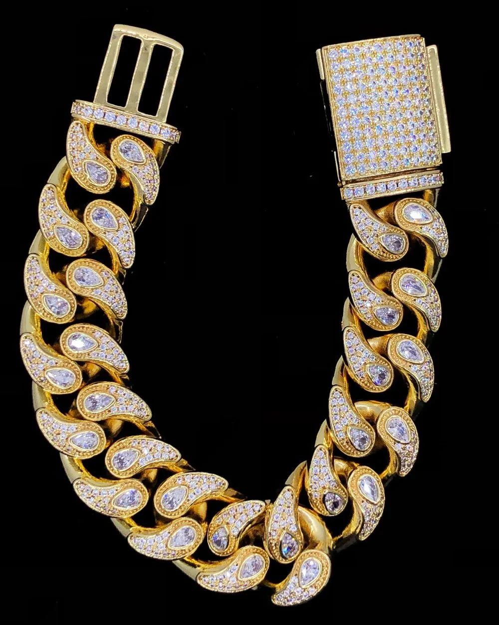 Drip Pear Cut Cuban CZ Iced Out Hip Hop Bracelet