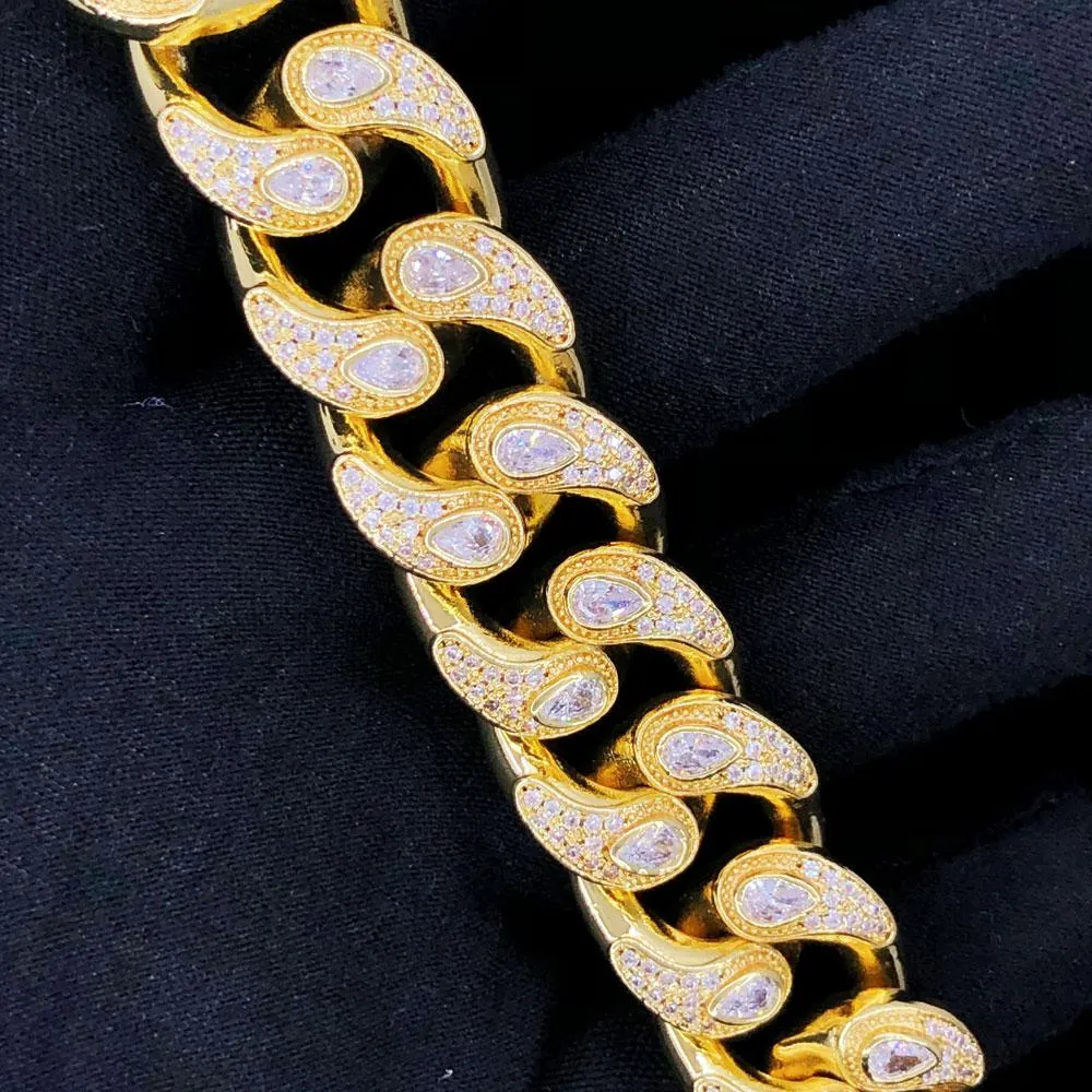 Drip Pear Cut Cuban CZ Iced Out Hip Hop Bracelet