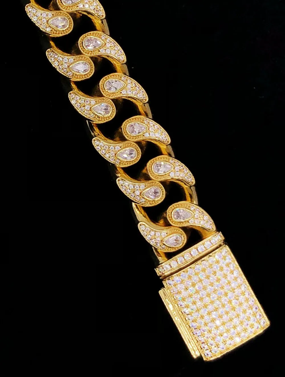 Drip Pear Cut Cuban CZ Iced Out Hip Hop Bracelet