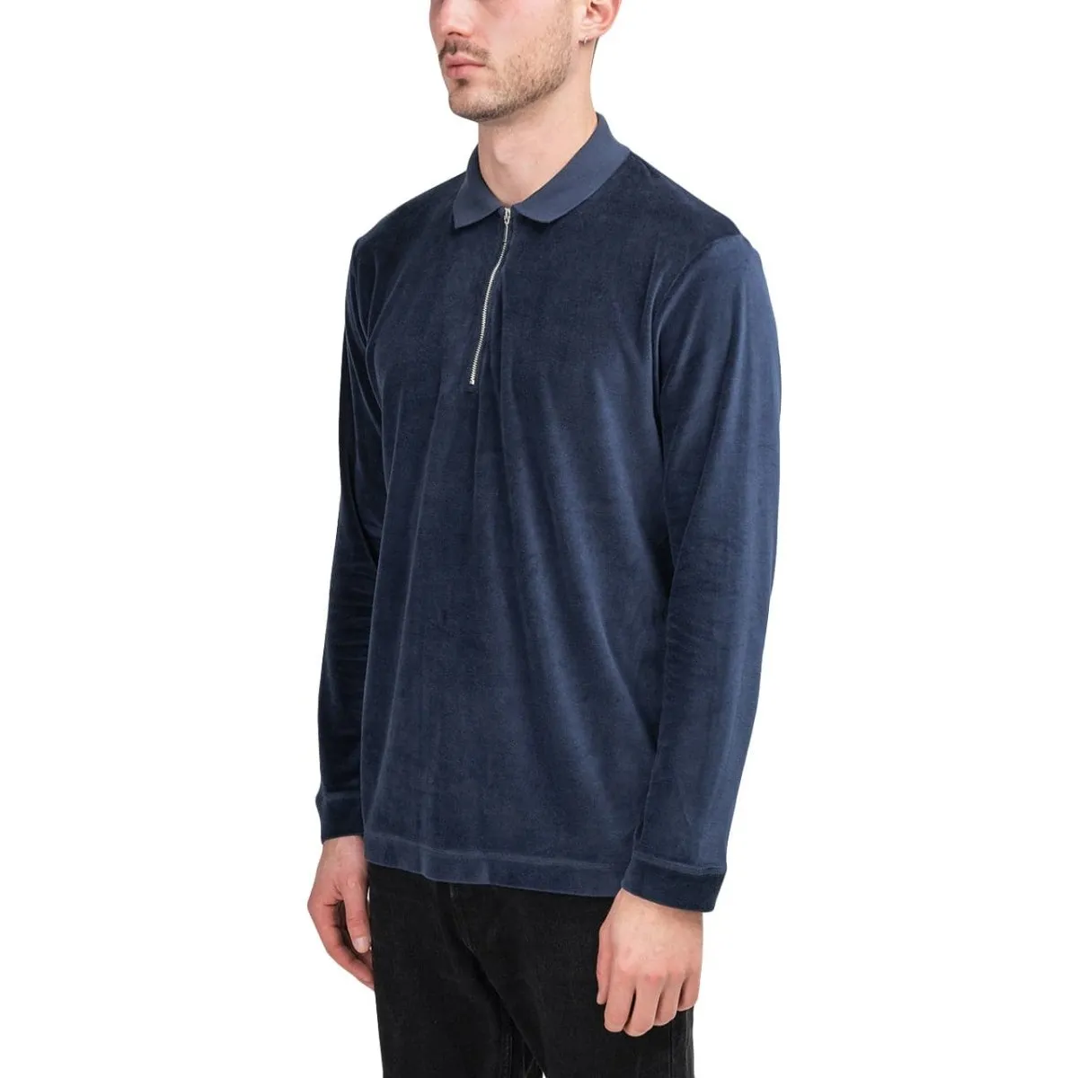 Edwin Key Polo LS Plush (Blue)