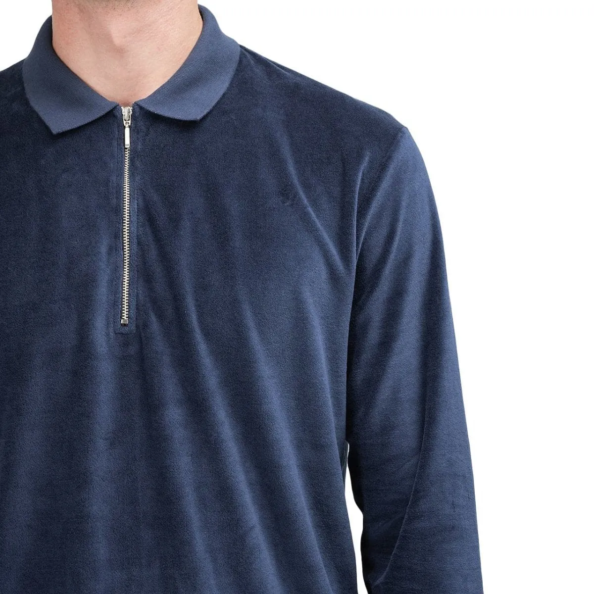 Edwin Key Polo LS Plush (Blue)