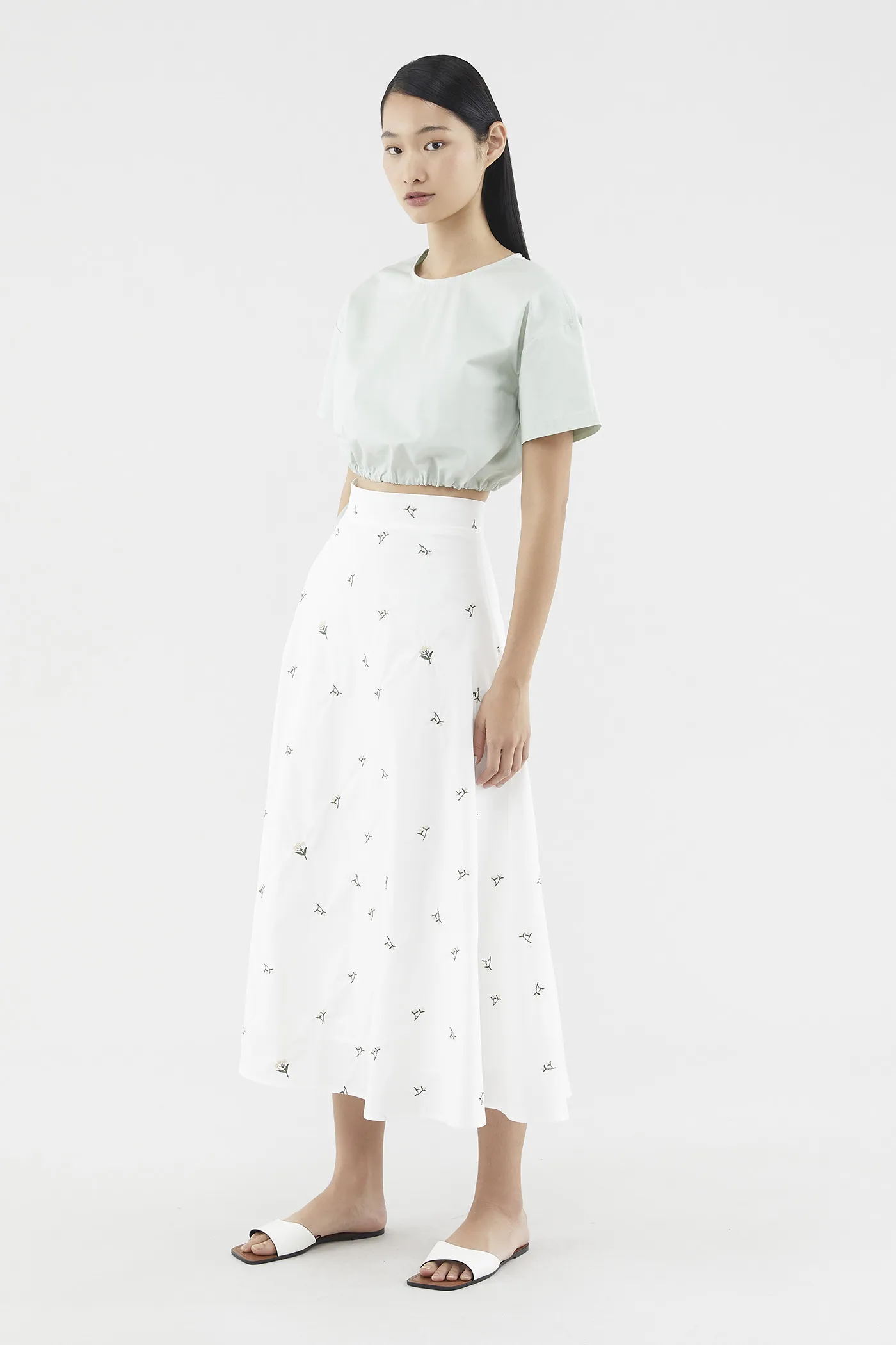 Elisya Broderie Midi Skirt 