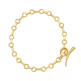 Fine Double Beam Chain Bracelet with Tusk Clasp